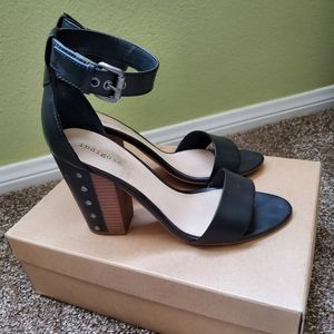Indigo chunky heel